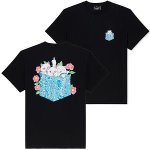 リップンディップ メンズ レディース 半袖 Tシャツ ブラック スケボー スケートボード 猫 RIP...