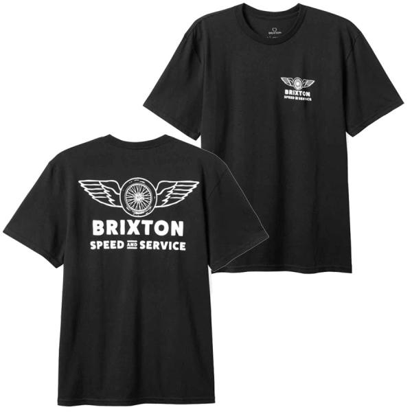 ブリクストン メンズ 半袖 Tシャツ ブラック スタンダードフィット BRIXTON SPOKE S...