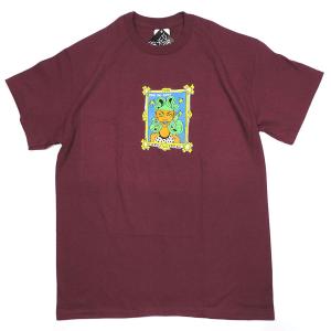 クルキッド メンズ 半袖 Tシャツ マルーン マーク・ゴンザレス KROOKED FEAR S/S T-SHIRT MAROON MARK GONZALES GONZ｜americanrushstore