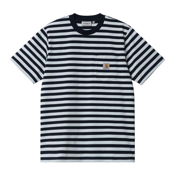 カーハート メンズ ポケット 半袖 Tシャツ ボーダー ポケT ストライプ CARHARTT WIP...