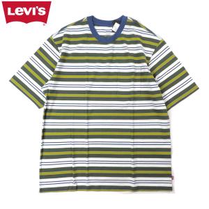 リーバイス メンズ ステイルーズ オーバーサイズ ボーダー ポケット Tシャツ ポケT Levi's A4890 STAY LOOSE BOARDER POCKET T-SHIRTS FLEA MARKET THYME｜americanrushstore