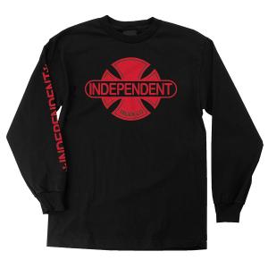 インデペンデント ベースプレート 長袖 Tシャツ 袖プリント ロンT ブラック スケート INDEPENDENT BASEPLATE L/S REGULAR T-SHIRTS BLACK｜americanrushstore