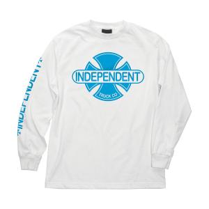 インデペンデント ベースプレート 長袖 Tシャツ 袖プリント ロンT ホワイト スケート INDEPENDENT BASEPLATE L/S REGULAR T-SHIRTS WHITE｜americanrushstore