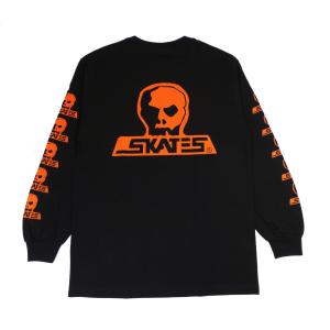 スカルスケーツ ロゴ ブラックサンセット 長袖 Tシャツ ブラック オレンジ ロンT メンズ オールドスケート SKULL SKATES LOGO BLACK SUNSET L/S T-SHIRTS BLACK｜americanrushstore