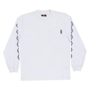 インディペンデント 長袖 ポケット Tシャツ ポケT ホワイト メンズ スケート INDEPENDENT TURN AND BURN L/S POCKET T-SHIRT WHITE｜americanrushstore