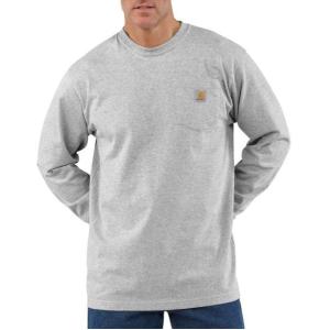 カーハート 長袖 ポケットTシャツ オリジナルフィット ヘザーグレー ロンT ポケT メンズ レディース CARHARTT LONG SLEEVE POCKET T-SHIRT ORIGINAL FIT H.GREY｜americanrushstore