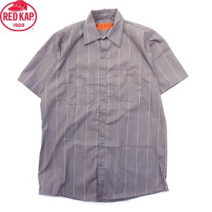 RED KAP（レッドキャップ） ストライプ ワークシャツ メンズ 半袖