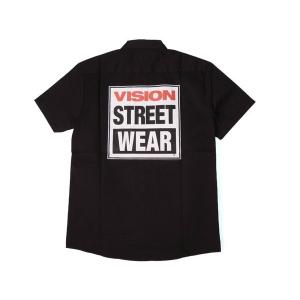VISION STREET WEAR / ヴィジョン LOGO WORK SHIRT ワークシャツ BLACK ブラック｜americanrushstore