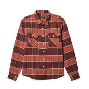 ブリクストン メンズ 長袖 フランネルシャツ ネルシャツ スケート サーフ BRIXTON BOWERY L/S FLANNEL SHIRT MAHOGANY/BURNT HENNA/MARS RED 送料無料｜americanrushstore