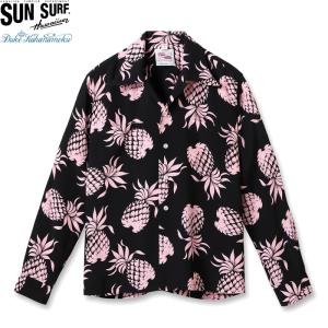 サンサーフ デューク カハナモク 長袖 ハワイアンシャツ ブラック アロハシャツ SUNSURF DUKE KAHANAMOKU DUKE'S PINEAPPLE BLACK DK26793 送料無料｜americanrushstore