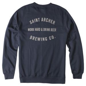 SAINT ARCHER / セイントアーチャー WORK HARD CREW FLEECE クルースウェット  NAVY/GREY　ネイビー/グレイ｜americanrushstore