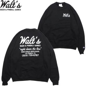 ワルツ バー ダウンザライン クルーネック スエット パーカ ブラック メンズ レディース WALT’S BAR RIGHT DOWN THE LINE CREW NECK SWEAT BLACK 送料無料