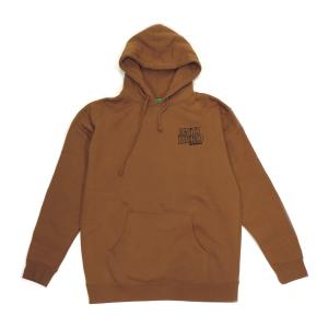 アンタイヒーロー アンチヒーロー フーディー ブラウン メンズ レディース スケート ANTIHERO LIL BLACK HERO OUTLINE EMB HOODIE SADDLE/BLACK 送料無料｜americanrushstore