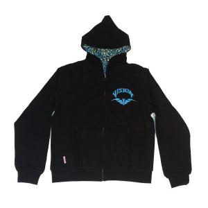 VISION STREET WEAR / ヴィジョン フルジップパーカー スウェット リバーシブル 1232003 BLACK / BLUE｜americanrushstore