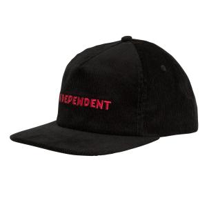 インディペンデント トラック スナップバック コーデュロイ キャップ ブラック 帽子 INDEPENDENT BEACON SNAPBACK CORDUROY CAP BLACK｜americanrushstore