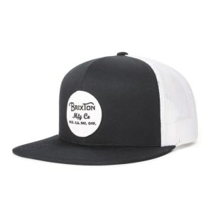 ブリクストン メンズ メッシュキャップ ブラック/ホワイト 黒 白 帽子 スナップバック スケート サーフ BRIXTON WHEELER MESH CAP BLACK/WHITE｜americanrushstore