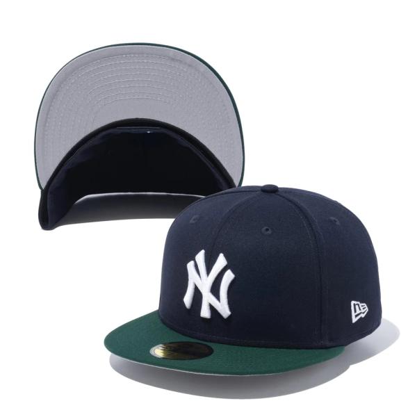 ニューエラ ニューヨーク ヤンキース キャップ ネイビー ダークグリーン NEW ERA 59FIF...