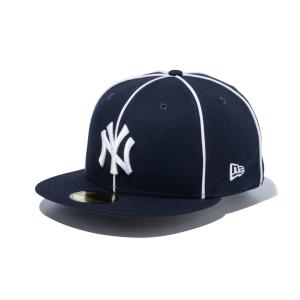 ニューエラ  ニューヨーク ヤンキース ベースボール キャップ パイピング 帽子 ネイビー/ホワイト NEW ERA 59FIFTY PIPING NEWYORK YANKEES NAVY/WHITE｜americanrushstore