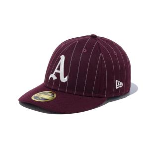 ニューエラ オークランド・アスレチックス ピンストライプ クーパーズタウン キャップ マルーン NEW ERA LP 59FIFTY Pinstripe OAKLAND ATHLETICS BASEBALL CAP｜americanrushstore