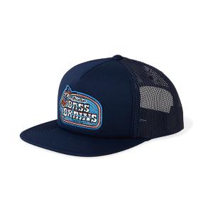 ブリクストン バスブレインズ メッシュ キャップ トラッカーハット ネイビー BRIXTON BASS BRAINS BOAT HP TRUCKER HAT MESH CAP WASHED NAVY 11651｜American Rush Store