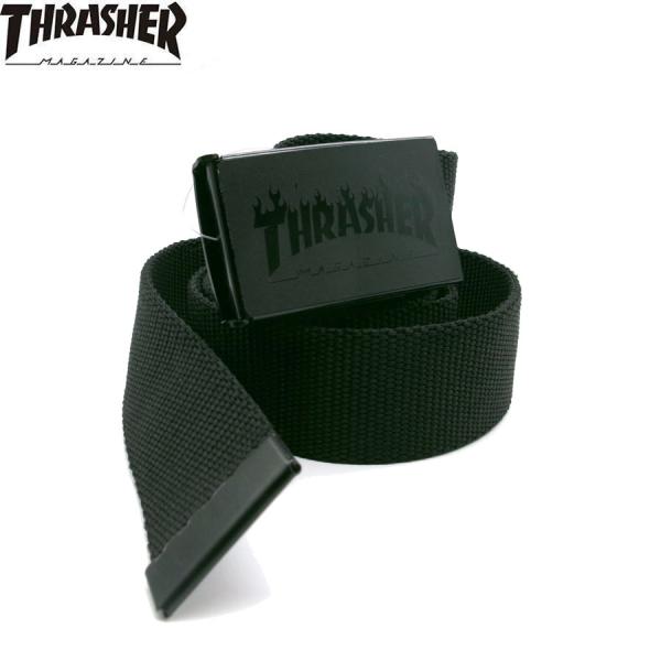 THRASHER MAG FLAME LOGO WEB BELT BLACK スラッシャー マガジン...