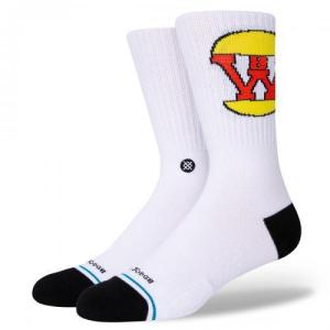 スタンス ソックス メンズ ビーバス アンド バットヘッド クルーソックス ホワイト 靴下 STANCE SOCKS BURGERWORLD WHITE BEAVIS AND BUTT HEAD｜americanrushstore