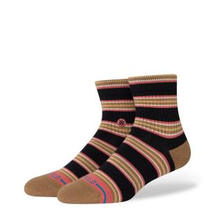 スタンス ソックス メンズ クォーターソックス ブラック/ブラウン 靴下 STANCE SOCKS SPEAKEASY QTR BLACK/BROWN QUARTER｜americanrushstore