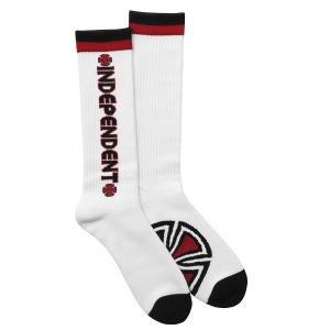 インディペンデント バー クロス 2ペア ソックス ホワイト スケートボード ハイソックス 靴下 INDEPENDENT BAR CROSS SOCKS 2P WHITE｜americanrushstore