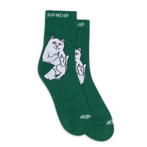 リップンディップ メンズ レディース ミドル ソックス オリーブ 靴下 猫 RIPNDIP LORD NERMAL MID SOCKS OLIVE｜americanrushstore