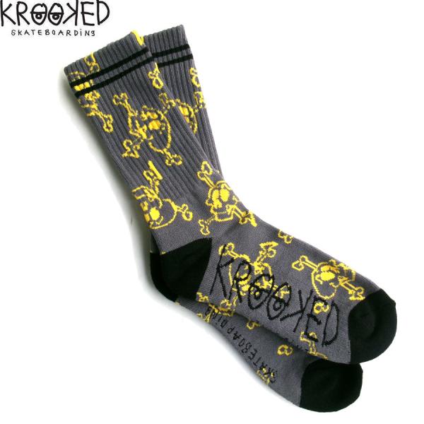 KROOKED STYLE SOCKS CHACOAL/YELLOW/BLACK  クルキッド スタ...