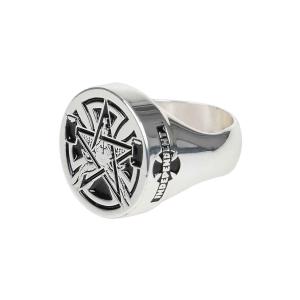 インディペンデント スラッシャー ペンタグラム クロス リング シルバー スケート INDEPENDENT THRASHER PENTAGRAM CROSS RING SILVER｜americanrushstore