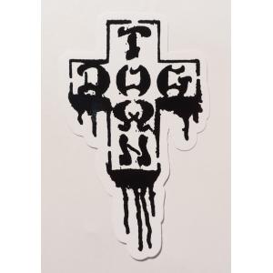 DOGTOWN / ドッグタウン CROSS DRIP STICKER クロスドリップ　ステッカー スケート BLACK/WHITE ブラック/ホワイト｜americanrushstore