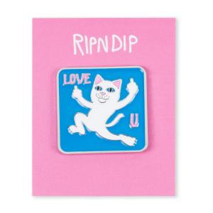 リップンディップ メンズ レディース ピンズ マルチ ピンバッジ 猫 スケボー スケートボード RIPNDIP LOVE U PIN MULTI｜americanrushstore