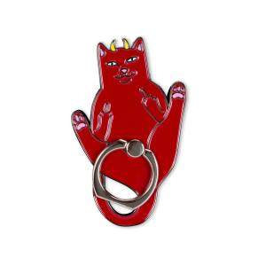 リップンディップ メンズ レディース アイフォンリング レッド スマホリング ホールドリング 猫 RIPNDIP DEVILE NERM IPHONE RING RED｜americanrushstore