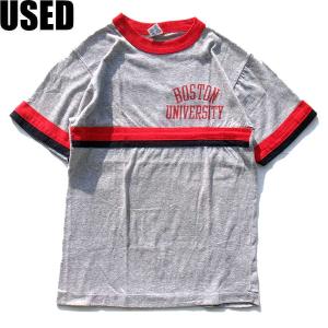 USED-118】80s CHAMPION TRICOLOR TAG CUGARS RINGER T-SHIRTS NAVY