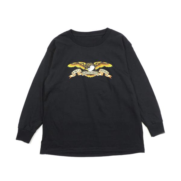 アンタイヒーロー アンチヒーロー ユース イーグル 長袖 Tシャツ ブラック ロンT 子供服 キッズ...