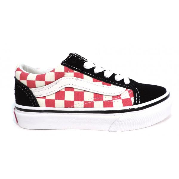 バンズ キッズ オールドスクール チェッカーボード ブラック レッド VANS KIDS OLDSK...