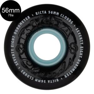 RICTA リクタ 56mm CLOUDS BLACK/BLUE 78A WHEELS ソフトウィール 4個セット クラウズ クルーザー フィルマー スケートボード スケボー 車輪 静か 速い (2401)｜americanstreetstyle