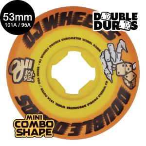 OJ WHEELS オージェイウィール 53mm DOUBLE DURO ORANGE/YELLOW MINI COMBO 101A/95A WHEELS ハードウィール 4個セット ダブルデュロ スケボー (2401)｜americanstreetstyle