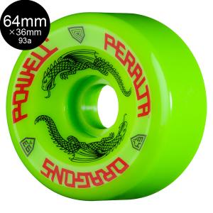 POWELL PERALTA パウエル・ペラルタ 64mm x 36mm DRAGON FORMULA GREEN 93A WHEEL ソフトウィール スケボードラゴンフォーミュラ スケートボード（2304）｜americanstreetstyle