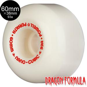 POWELL PERALTA パウエル・ペラルタ 60mm x 38mm NANO CUBIC DRAGON FORMULA WHITE 93A WHEEL ハードウィール ドラゴンフォーミュラ ナノキュービック（2312）｜americanstreetstyle