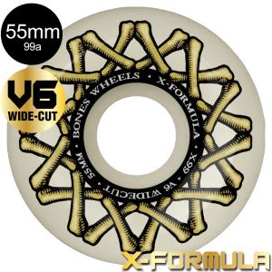 ボーンズ ウィール BONES WHEELS 55mm X-FORMULA V6 WIDE-CUT 99A WHEELS ハードウィール 4個セット エックスフォーミュラー X99 スケートボード (2503)