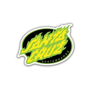 サンタクルーズ SANTA CRUZ 3.5in x 2.5in OVAL FLAME DOT STICKER ステッカー デカール シール スケートボード スケボー
