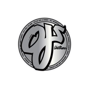 オージェイウィール OJ WHEELS 3.1in x 3.1in SILVER AND BLACK STICKER ステッカー デカール シール スケートボード スケボー