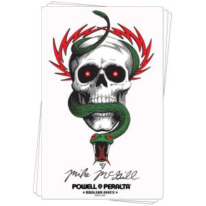 パウエル・ペラルタ POWELL PERALTA 3.375 x 6inch MIKE MCGILL SKULL & SNAKE STICKER ステッカー マイク・マクギル スケートボード シール デカール