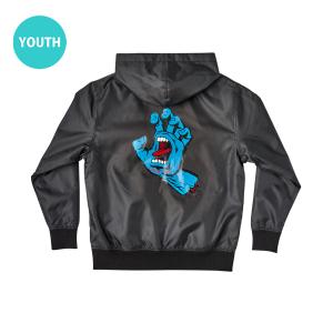 SANTA CRUZ サンタクルーズ SCREAMING HAND HOODED JACKET YOUTH ジャケット アウター ウインドブレーカー ユースサイズ 子供用 スクリーミングハンド(21HD)｜americanstreetstyle