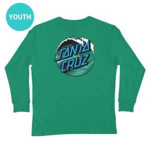 SANTA CRUZ サンタクルーズ WAVE DOT L/S REGULAR T-SHIRT YOUTH ユースロングスリーブTシャツ キッズサイズ 子供用 ファッション スケボー (24SS)｜americanstreetstyle