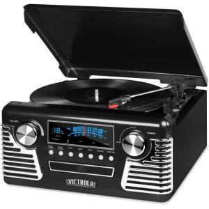 Victrola 50年代 レトロ Bluetooth レコード プレーヤー & マルチメディア センター 送料無料｜americapro
