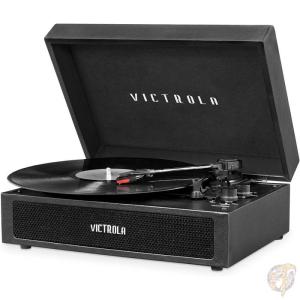 Victrola パーカー Bluetooth スーツケース レコードプレーヤー 3速ターンテーブル 黒 送料無料｜americapro