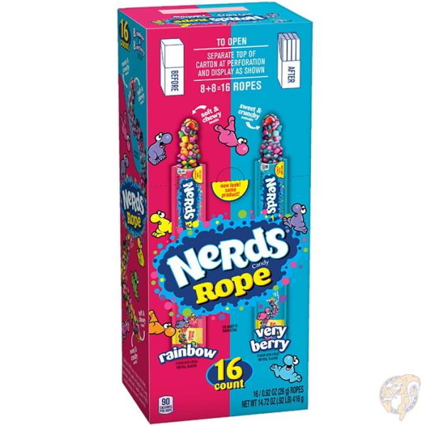 ナーズ Nerds ロープ、 ベリーベリーとレインボー バラエティ キャンディ 16個入り 送料無料